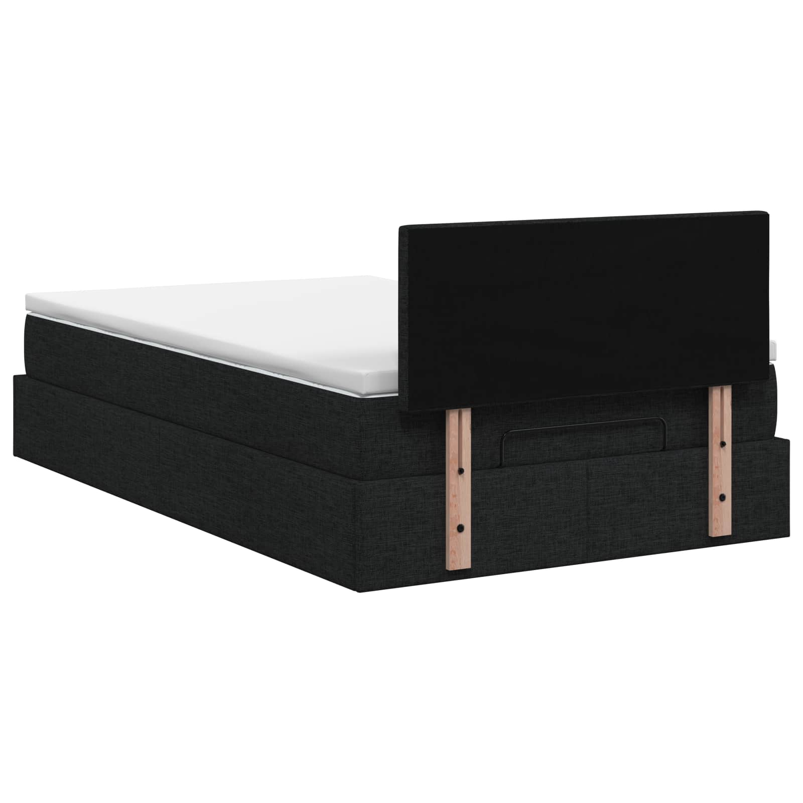 Letto ottomano con materasso Nero 120 x 200 cm Tessuto | homemem39
