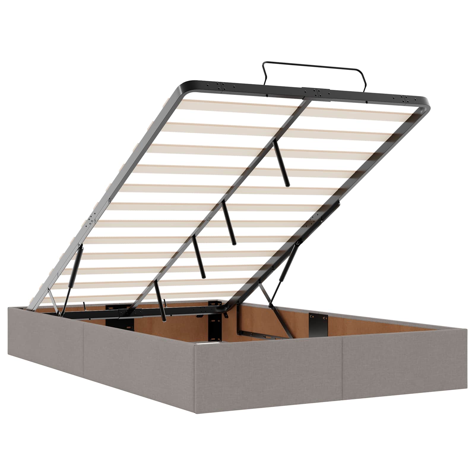 Letto ottomano con materasso Tortora 120 x 200 cm Tessuto | homemem39