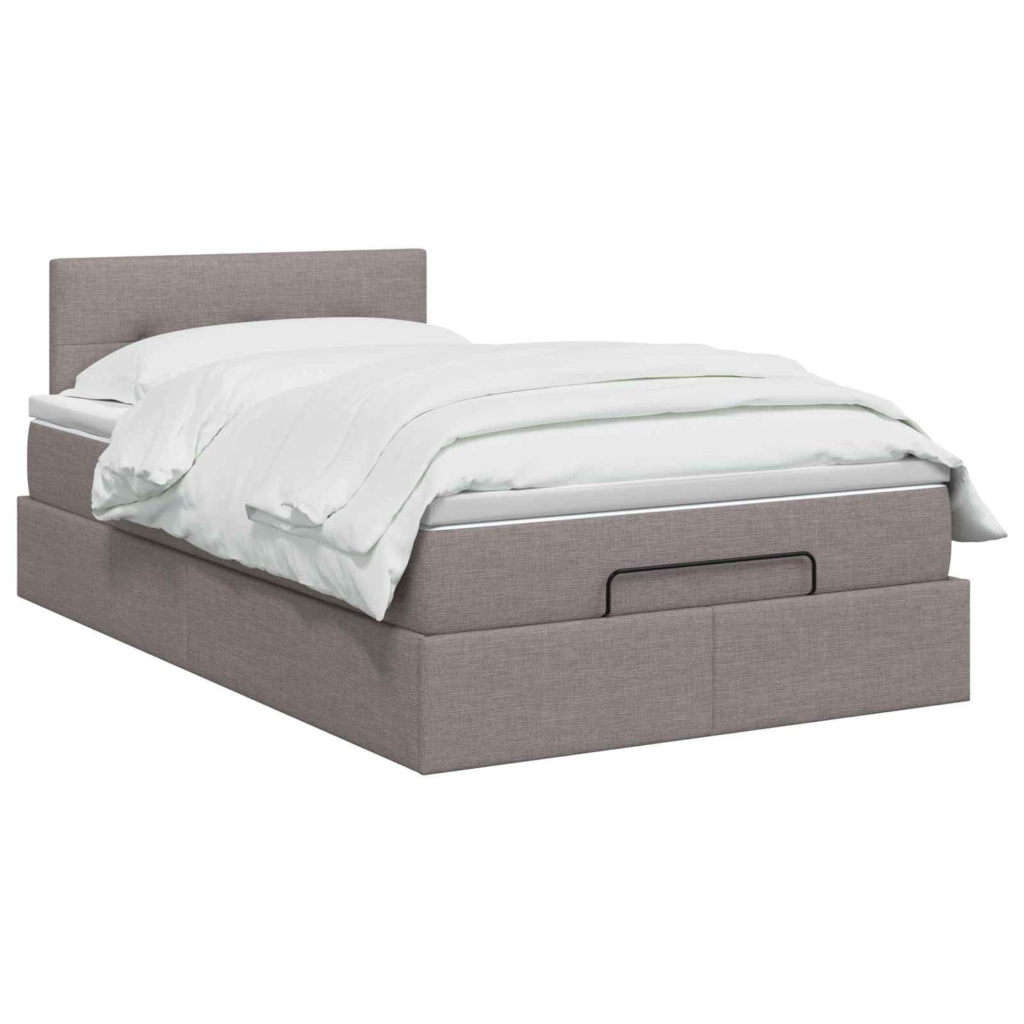 Letto ottomano con materasso Tortora 120 x 200 cm Tessuto | homemem39