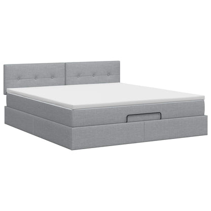 Letto ottomano con materasso Grigio Chiaro 140 x 190 cm Tessuto | homemem39