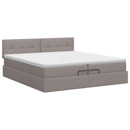 Letto ottomano con materasso Tortora 200 x 200 cm Tessuto | homemem39