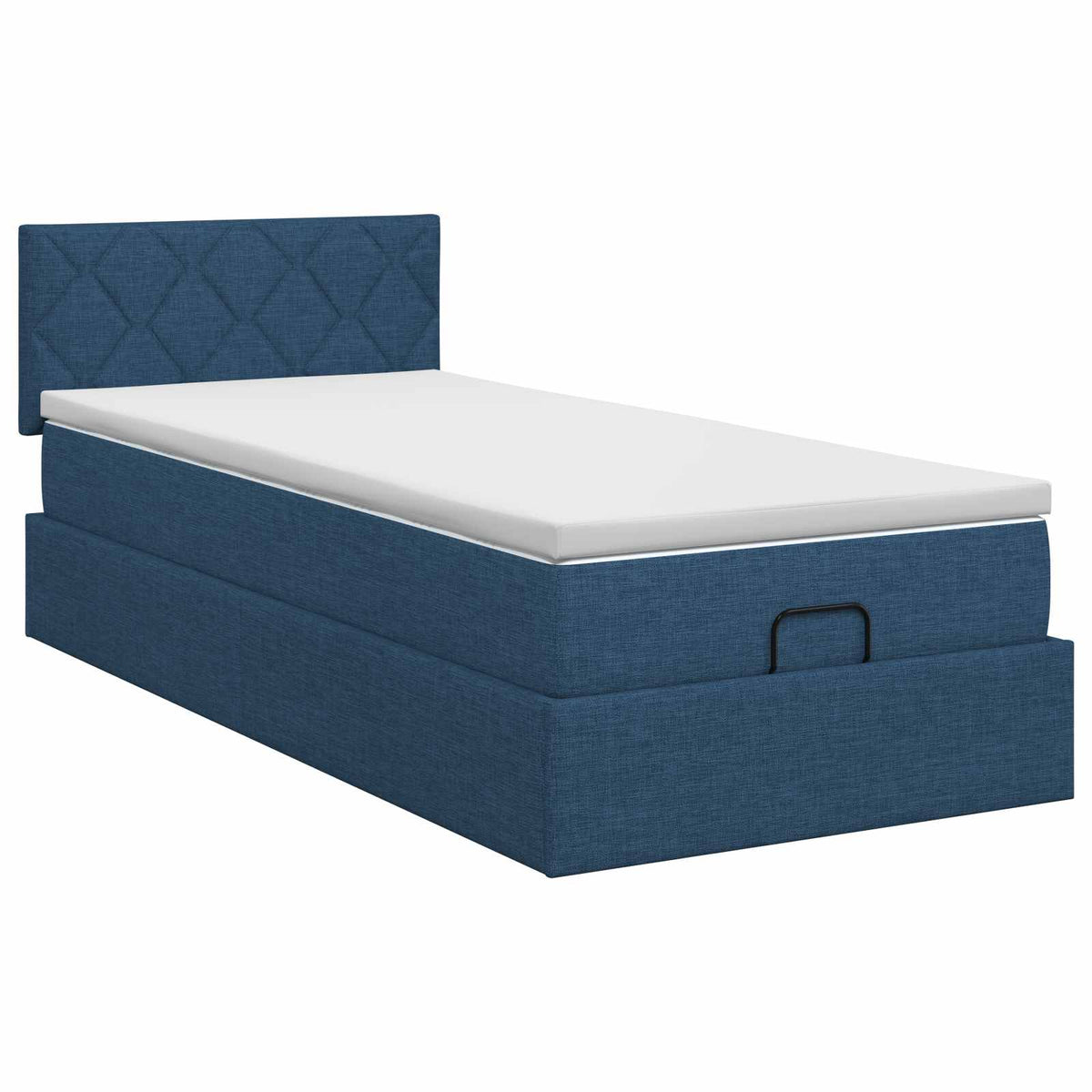 Letto ottomano con materasso Blu 80 x 200 cm Tessuto