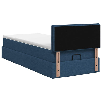 Letto ottomano con materasso Blu 80 x 200 cm Tessuto | homemem39
