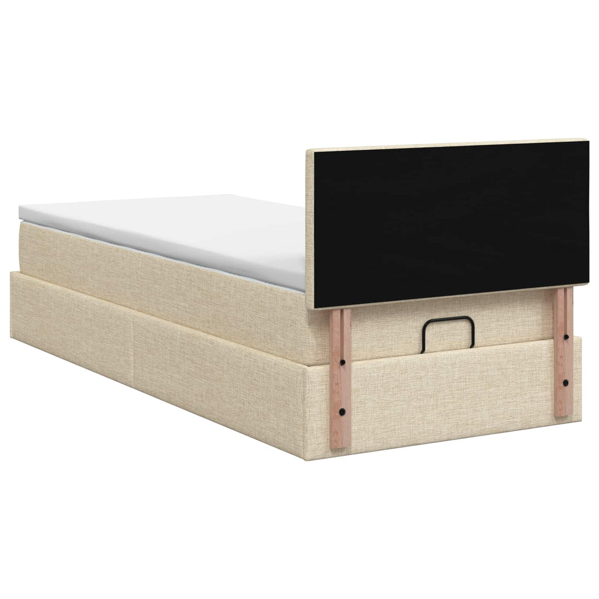 Letto ottomano con materasso Crema 100 x 200 cm Tessuto | homemem39