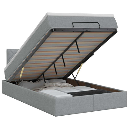 Letto ottomano con materasso Grigio Chiaro 120 x 190 cm Tessuto | homemem39