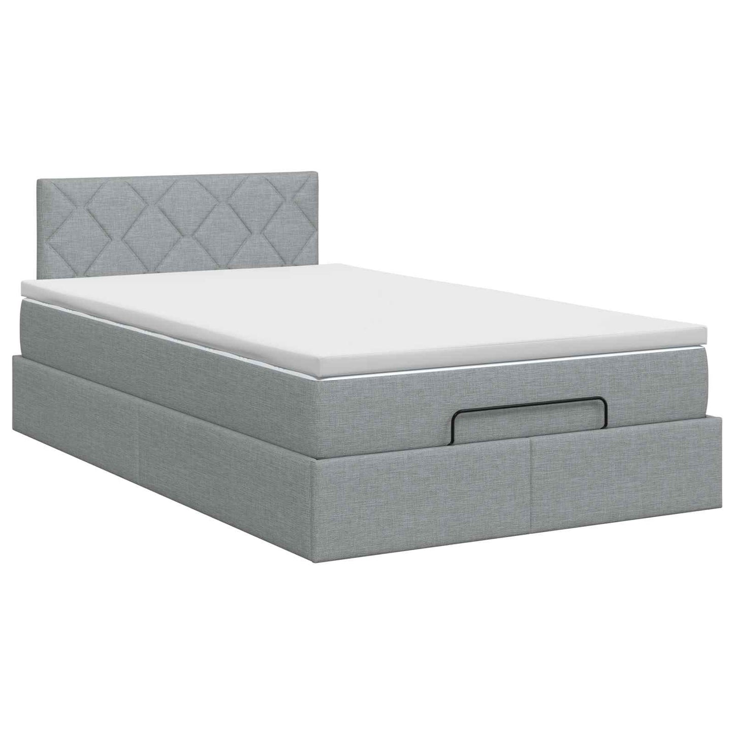 Letto ottomano con materasso Grigio Chiaro 120 x 190 cm Tessuto | homemem39