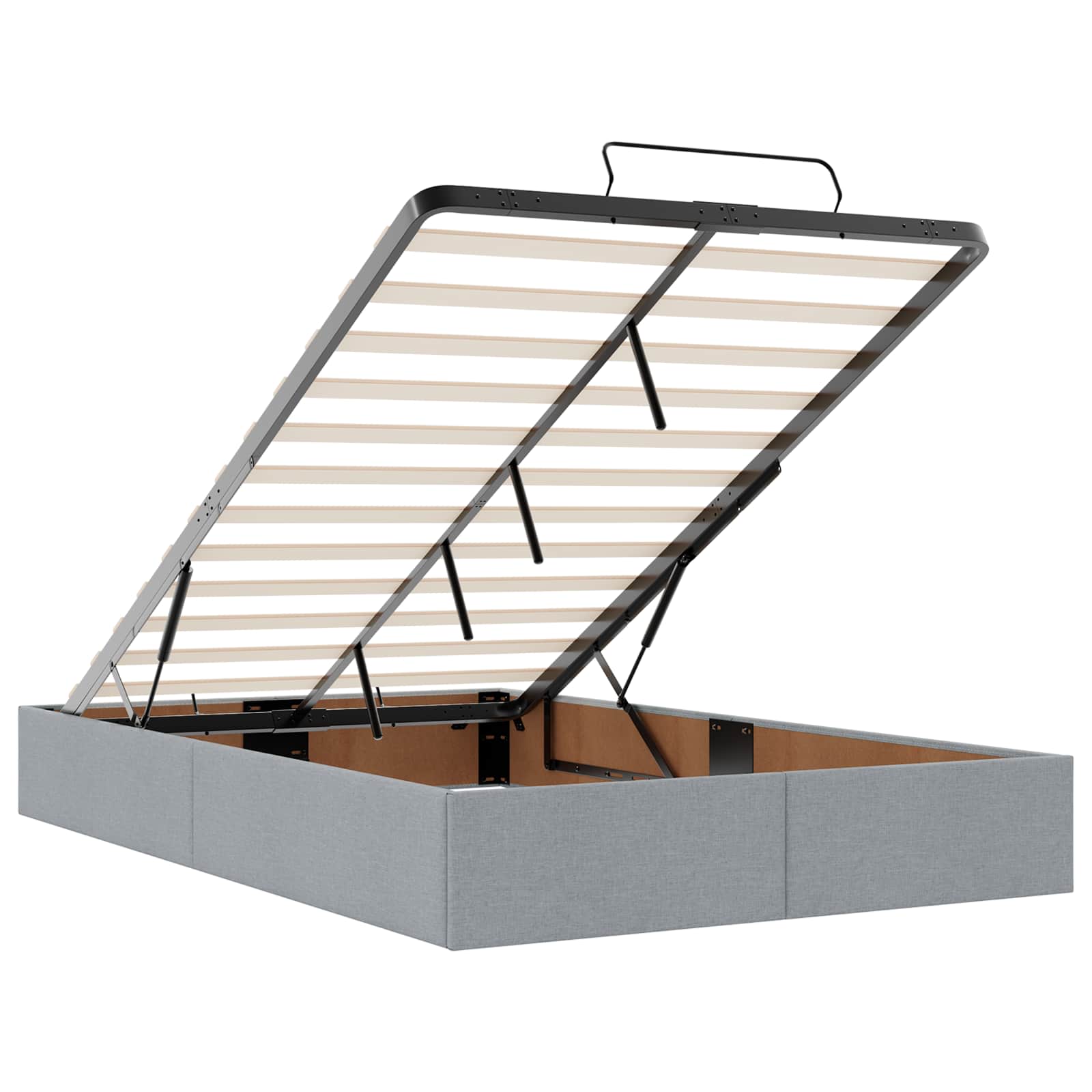 Letto ottomano con materasso Grigio Chiaro 120 x 190 cm Tessuto | homemem39