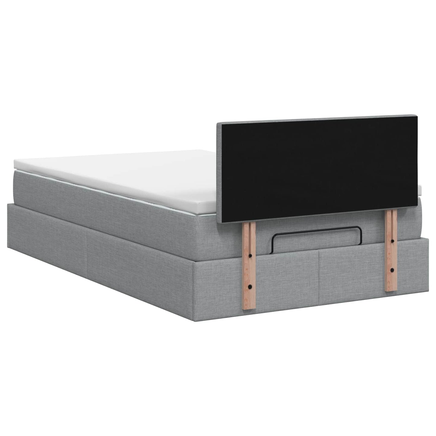 Letto ottomano con materasso Grigio Chiaro 120 x 190 cm Tessuto | homemem39