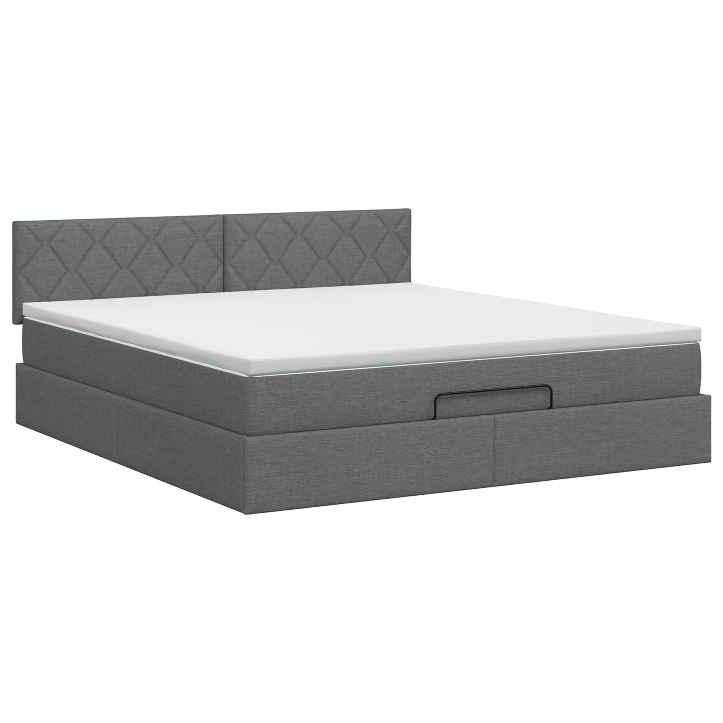 Letto ottomano con materasso Grigio Scuro 160 x 200 cm Tessuto | homemem39