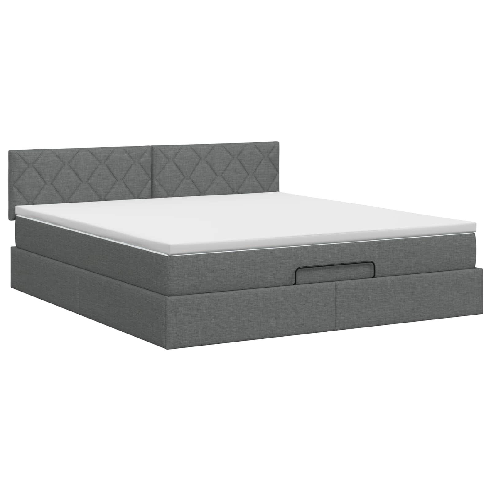 Letto ottomano con materasso Grigio Scuro 160 x 200 cm Tessuto | homemem39