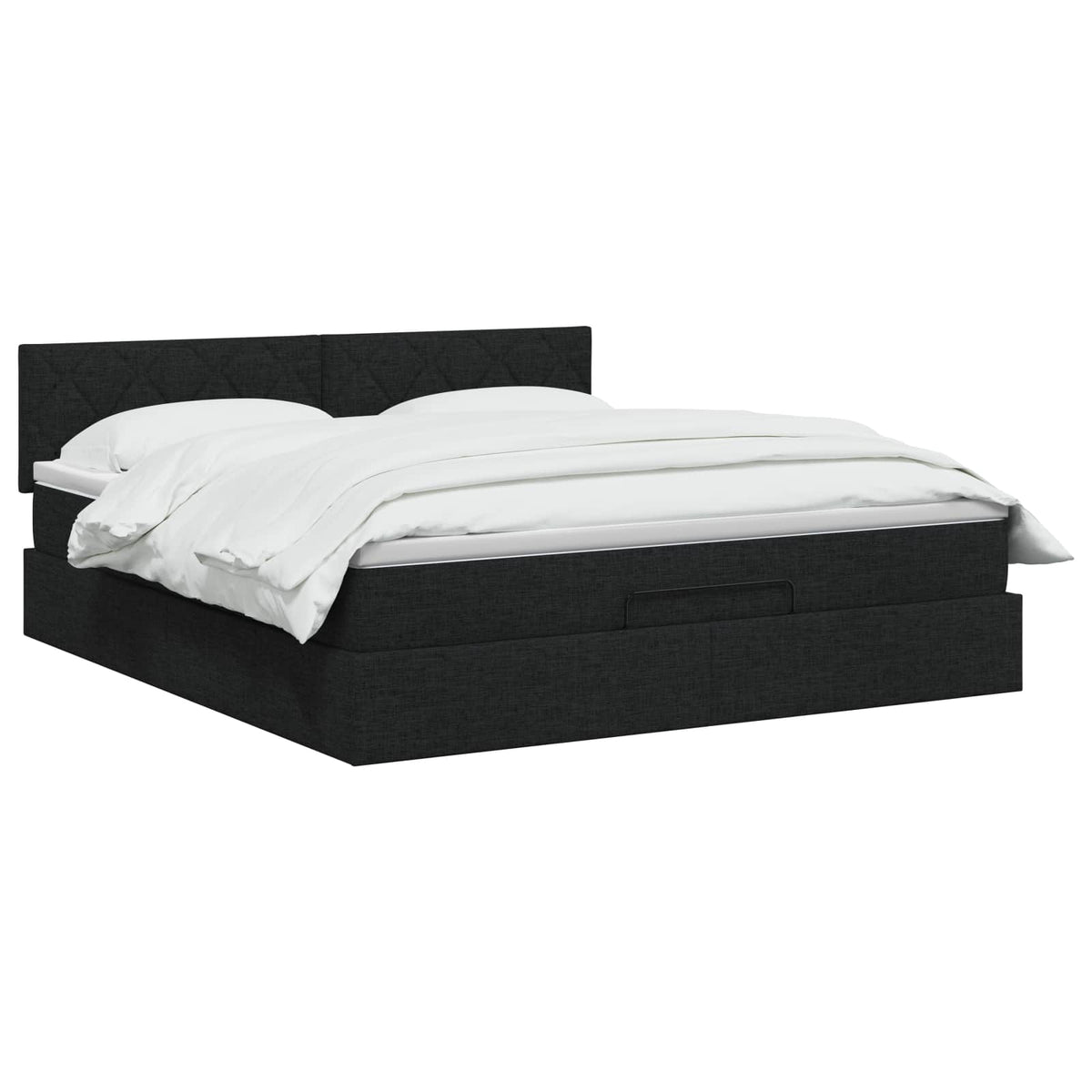 Letto ottomano con materasso Nero 180 x 200 cm Tessuto | homemem39