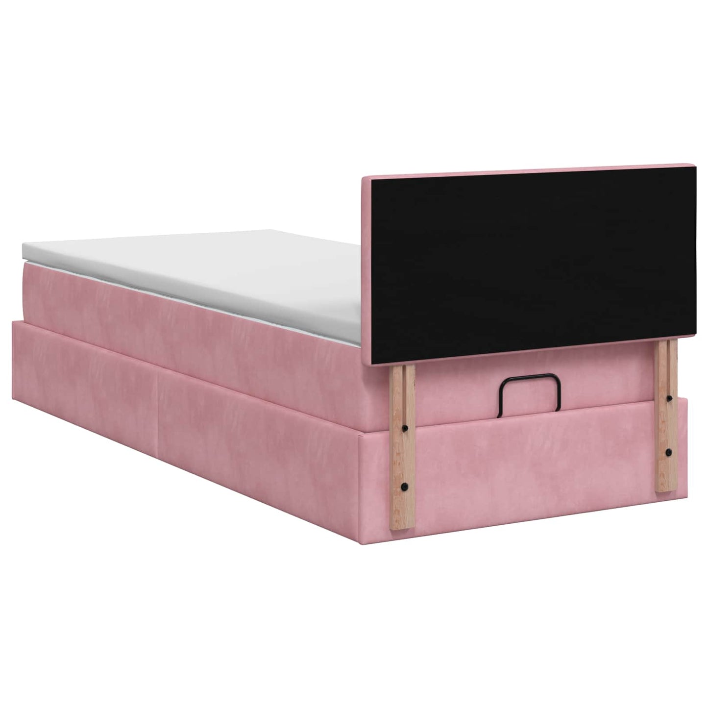 Letto ottomano con materasso Rosa 80 x 200 cm Velluto | homemem39