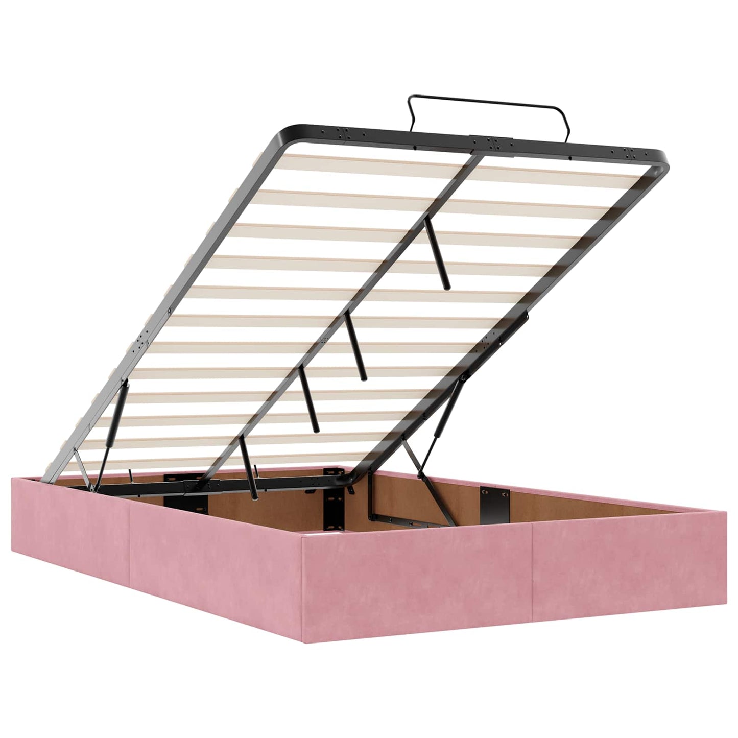 Letto ottomano con materasso Rosa 120 x 200 cm Velluto | homemem39
