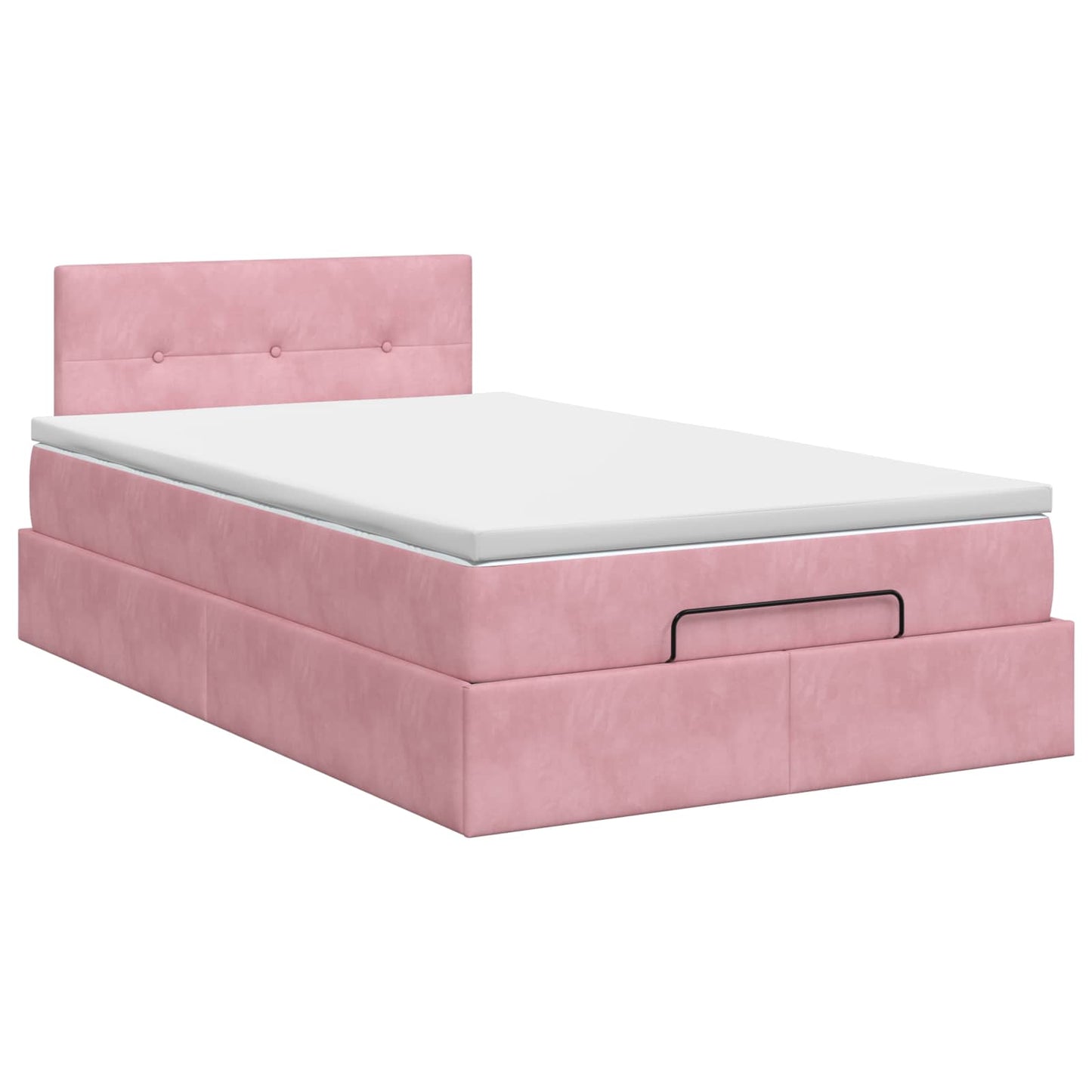 Letto ottomano con materasso Rosa 120 x 200 cm Velluto | homemem39