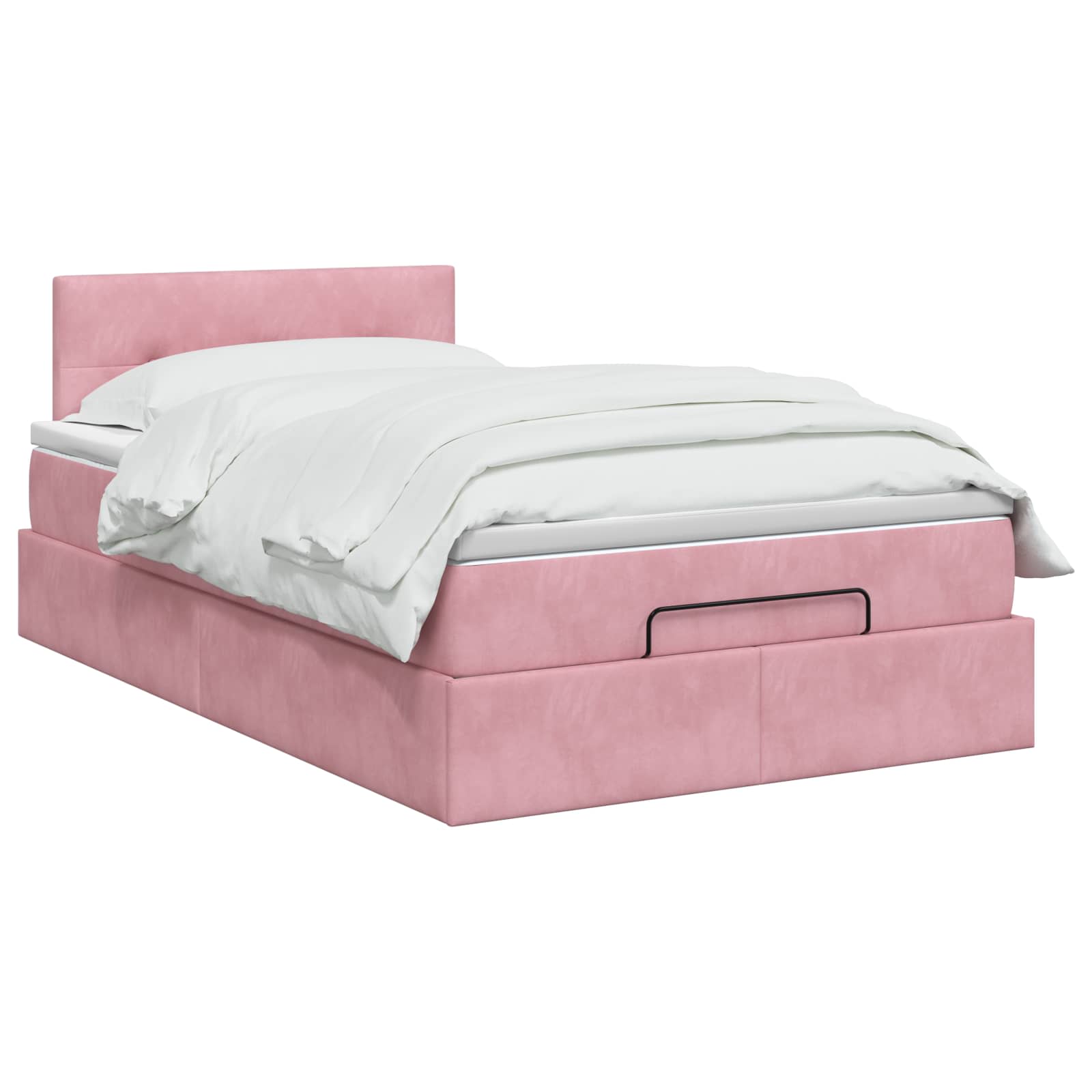 Letto ottomano con materasso Rosa 120 x 200 cm Velluto | homemem39