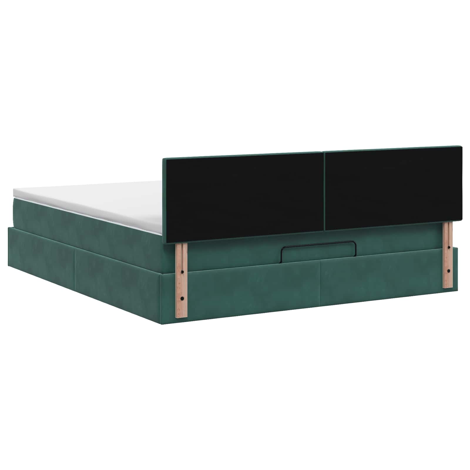 Letto ottomano con materasso Verde Scuro 160 x 200 cm Velluto | homemem39