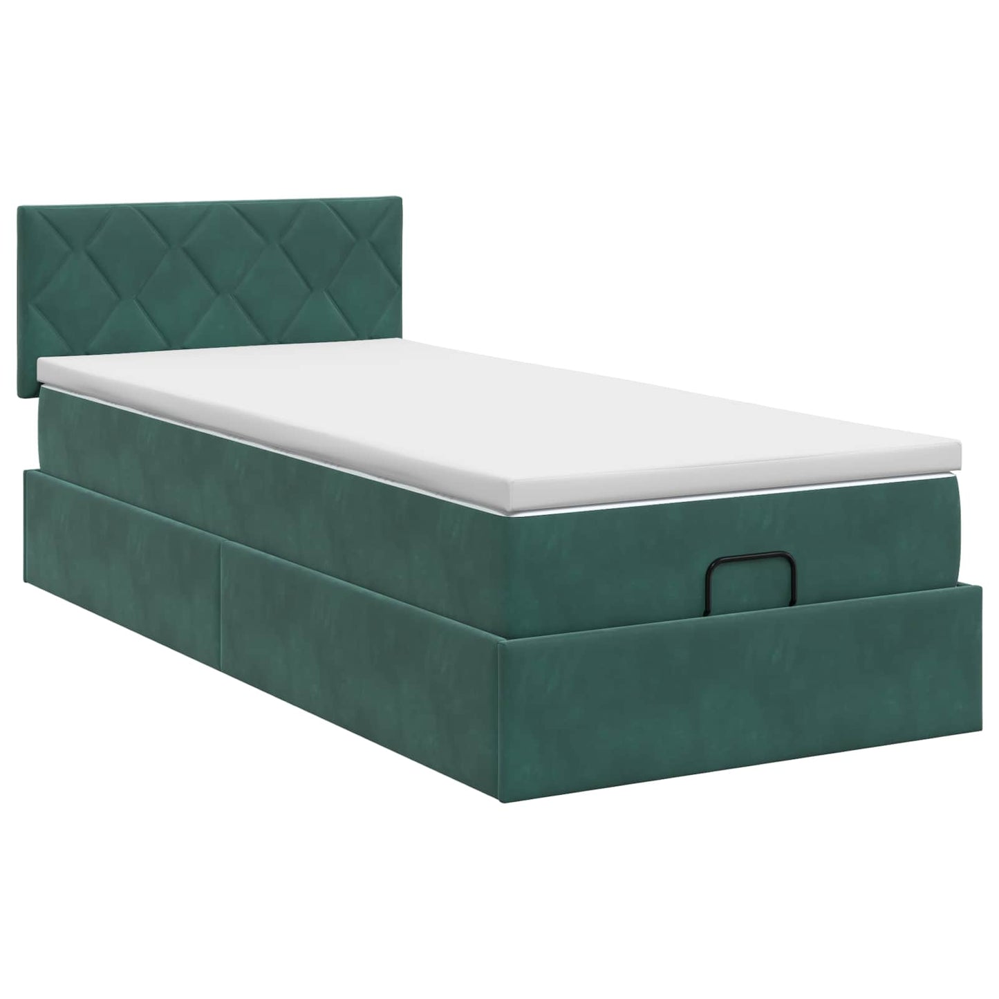 Letto ottomano con materasso Verde Scuro 80 x 200 cm Velluto | homemem39