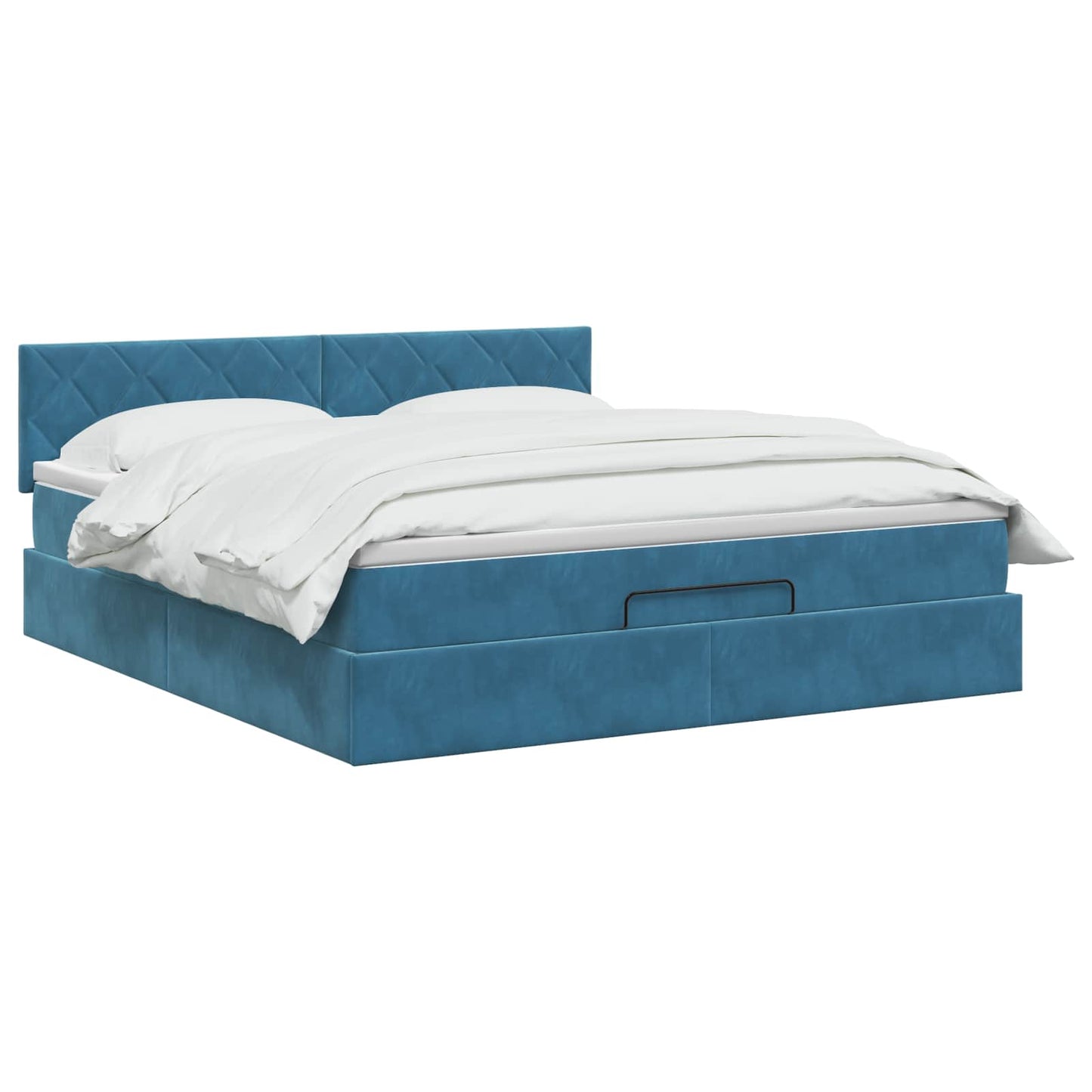Letto ottomano con materasso Blu Scuro 160 x 200 cm Velluto | homemem39