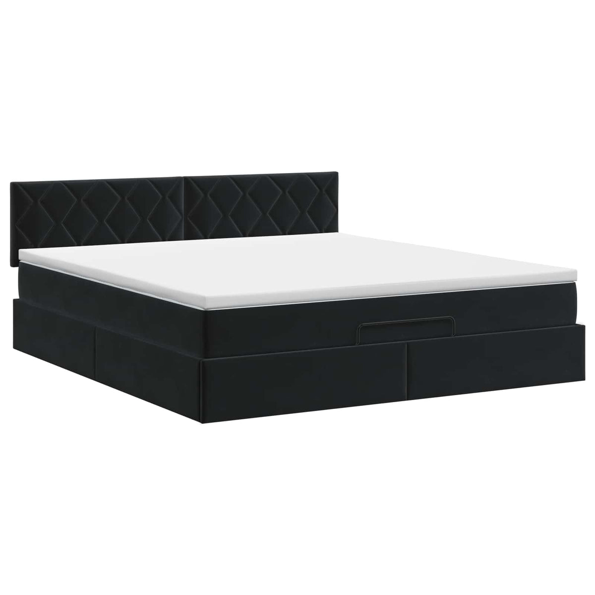 Letto ottomano con materasso Nero 180 x 200 cm Velluto | homemem39