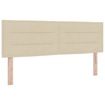 Letto ottomano con materasso con testiera 2 pcs Crema Tessuto