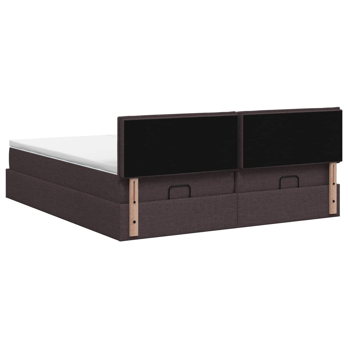 Letto ottomano con materasso 2 pcs Marrone Scuro Tessuto | homemem39