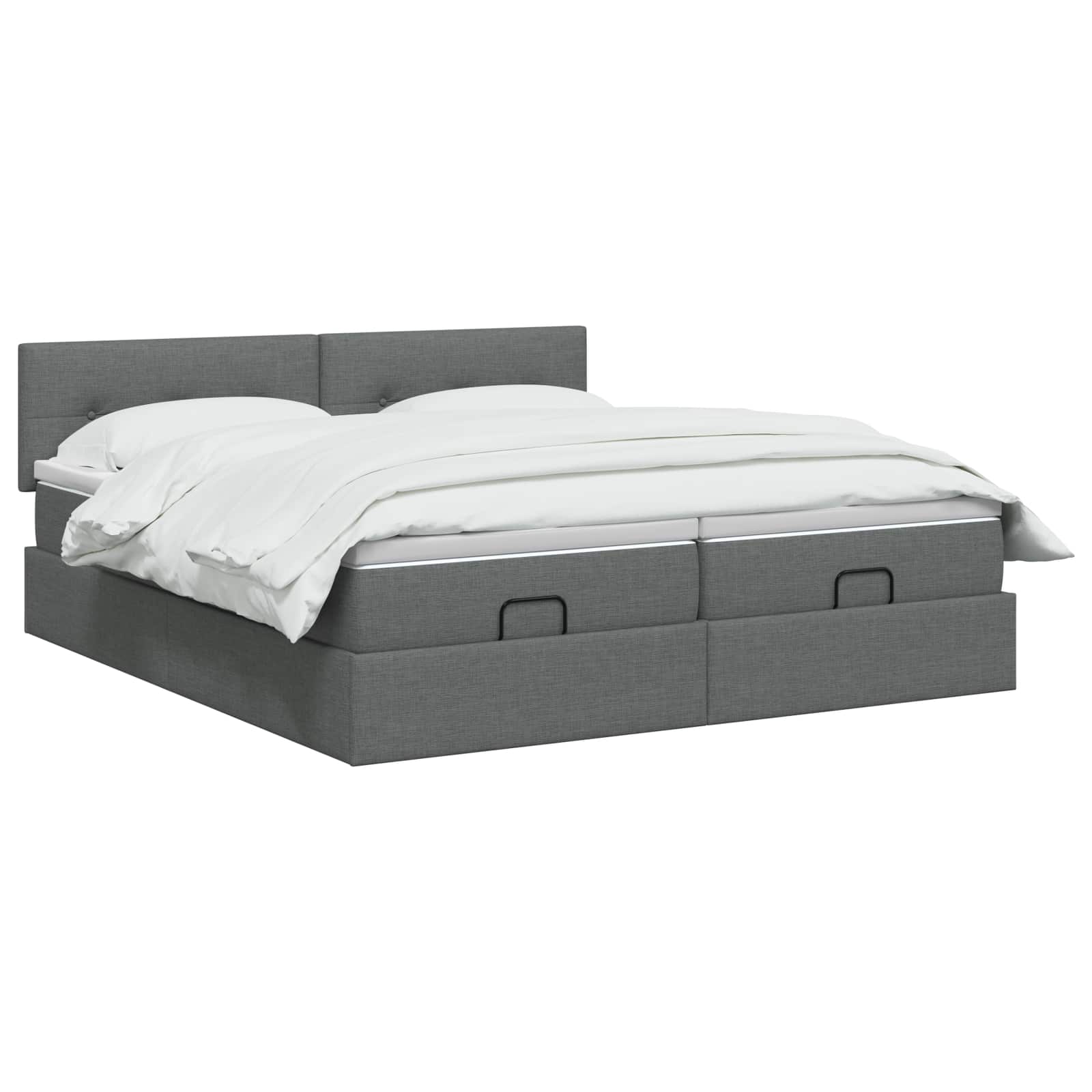 Letto ottomano con materasso 2 pz Grigio Scuro Tessuto | homemem39