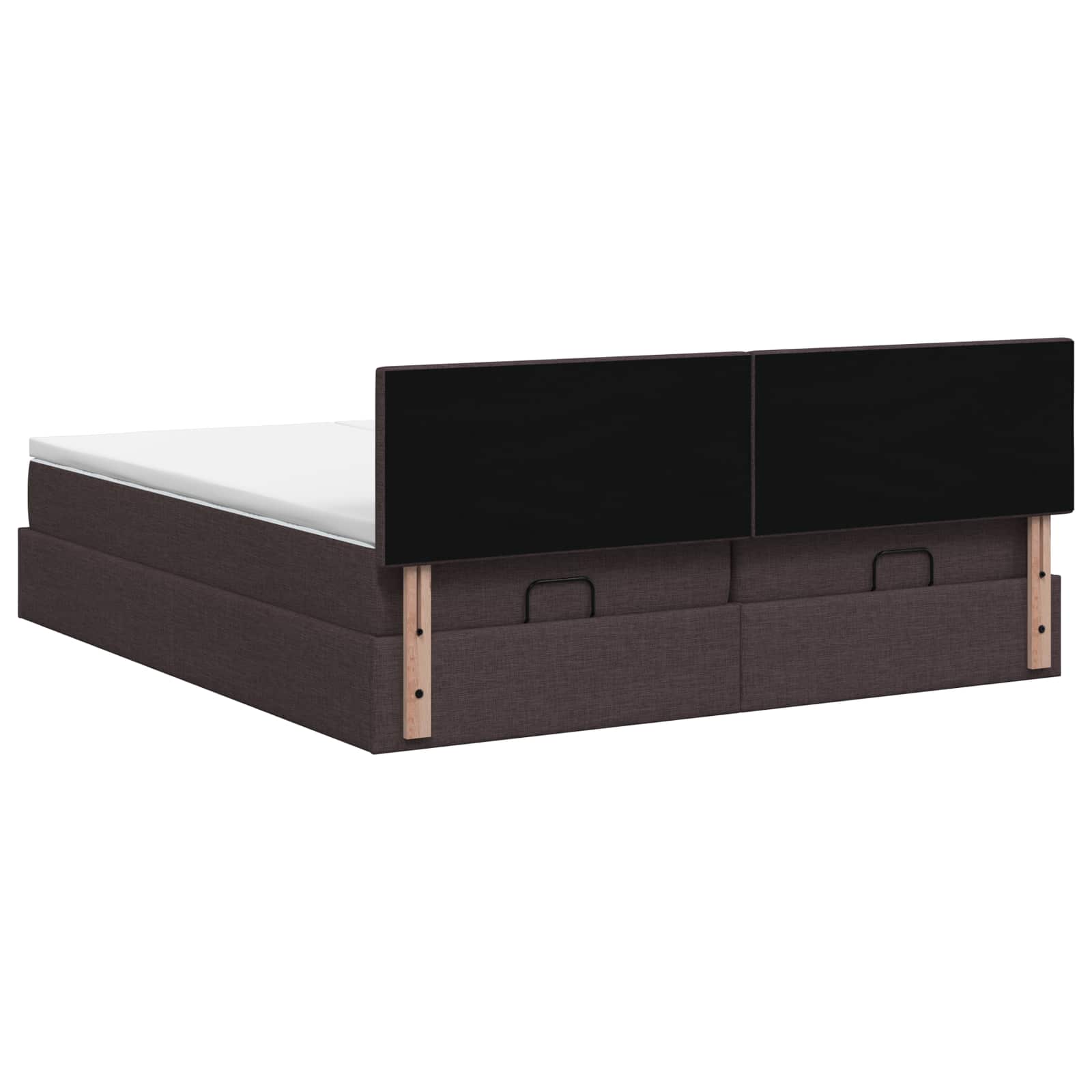 Letto ottomano con materasso 2 pz Marrone Scuro Tessuto | homemem39