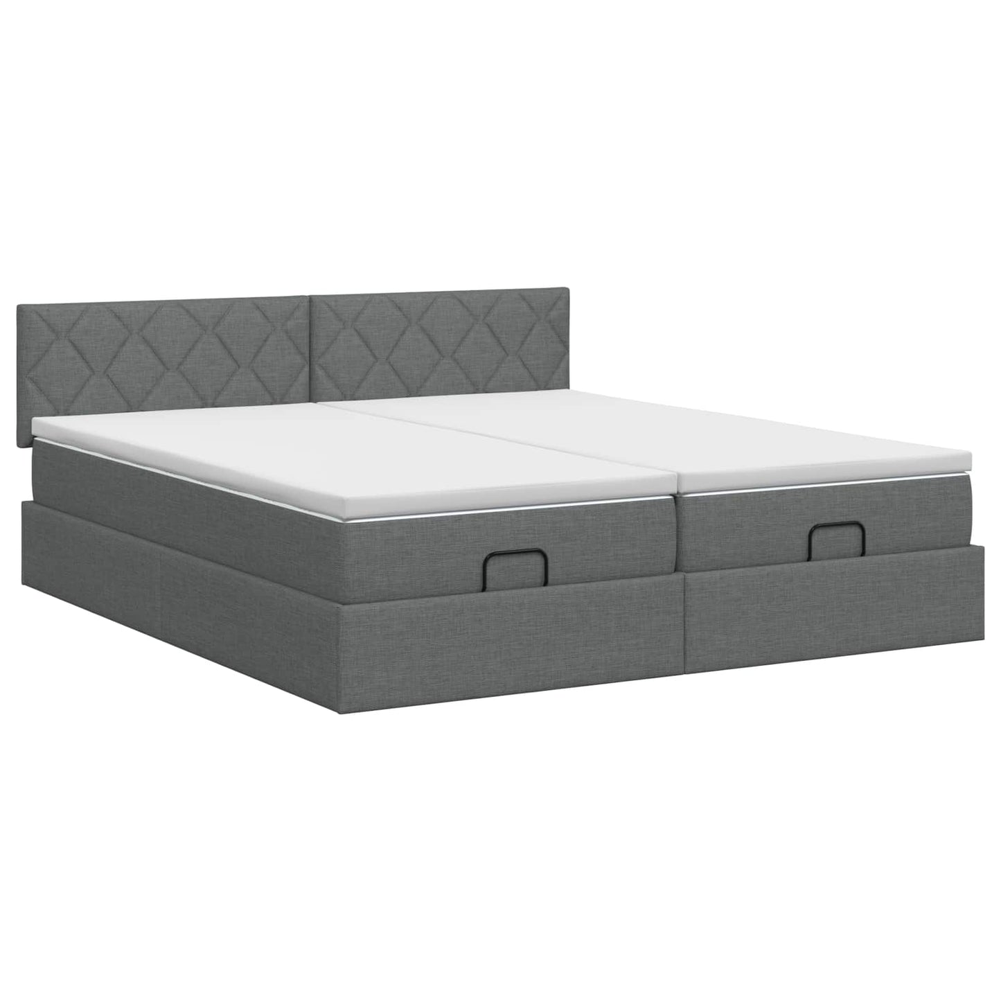 Letto ottomano con materasso 2 pz Grigio Scuro Tessuto | homemem39