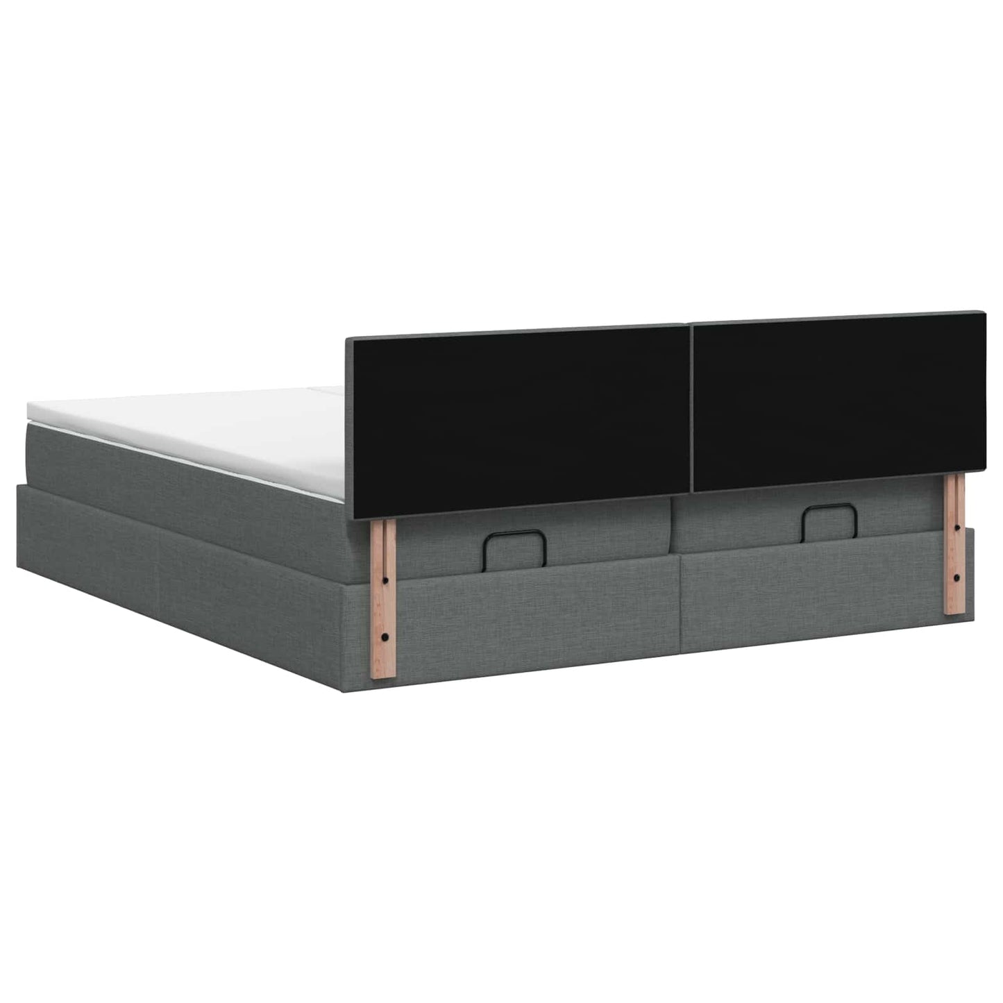 Letto ottomano con materasso 2 pz Grigio Scuro Tessuto | homemem39