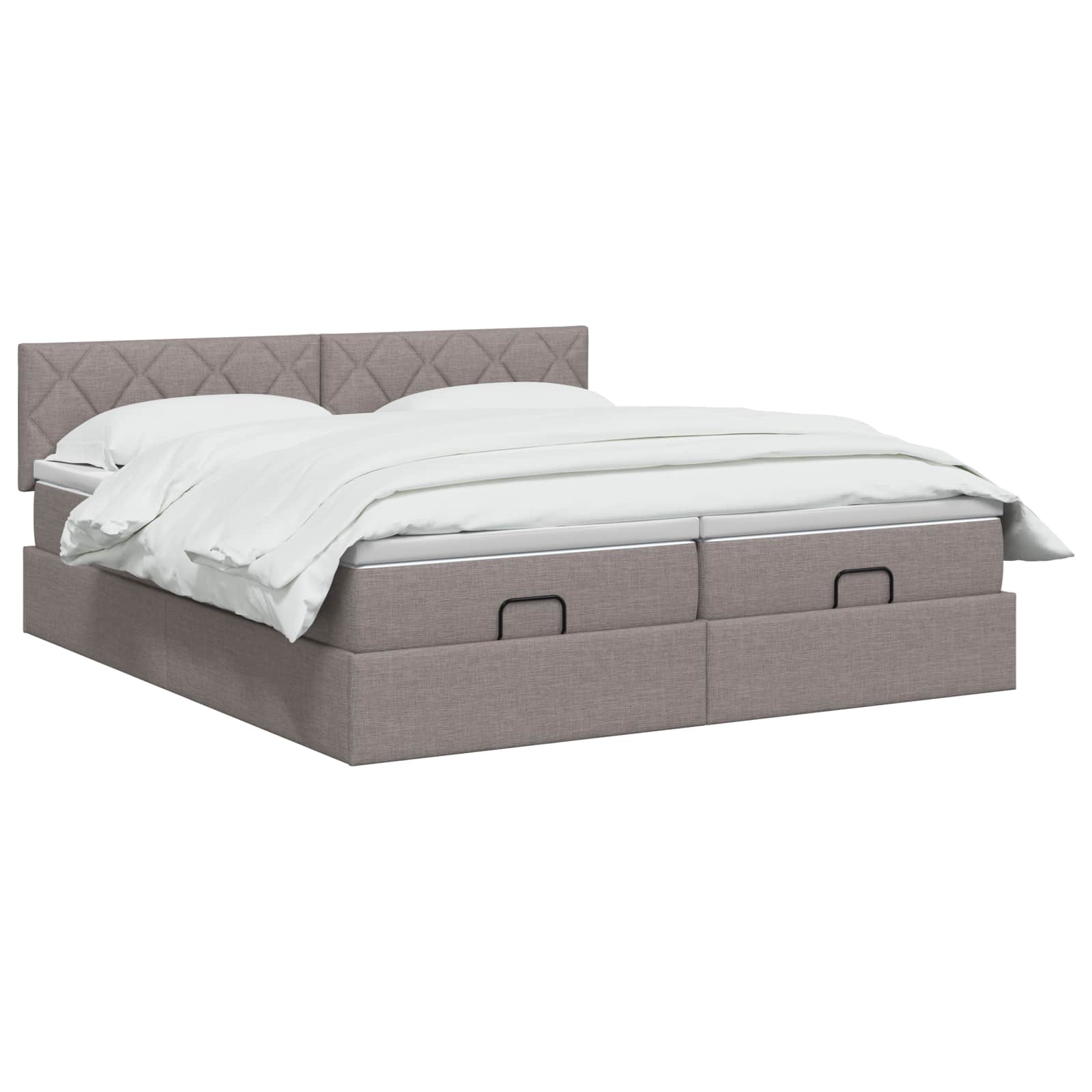Letto ottomano con materasso con testiera 2 pz Tortora Tessuto | homemem39
