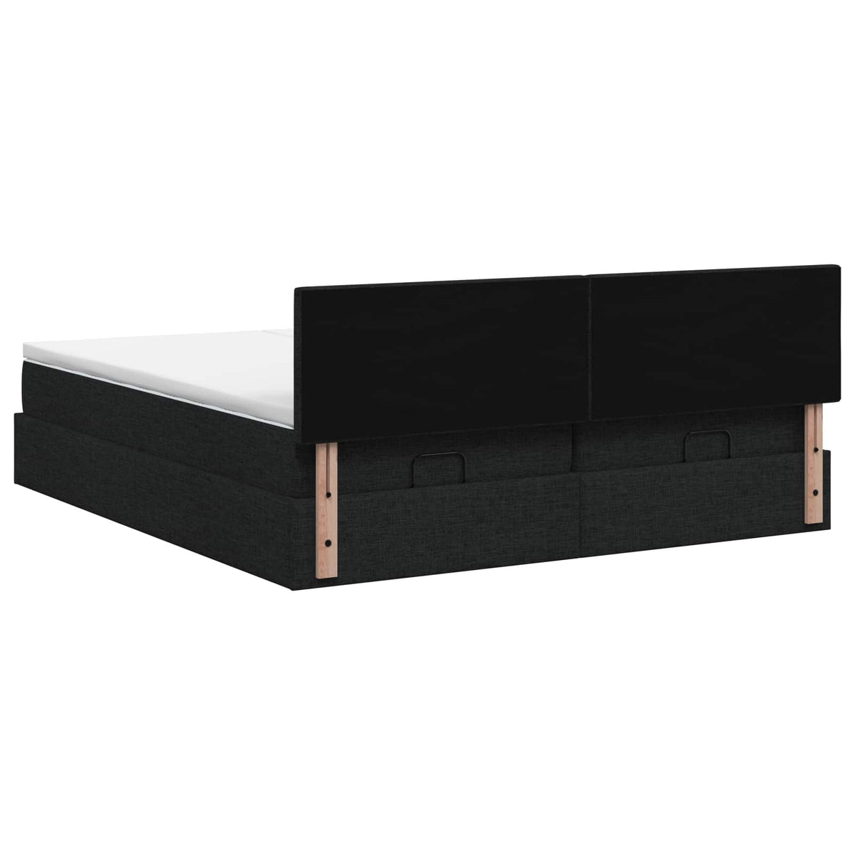 Letto ottomano con materasso con testiera 2 pz Nero Tessuto | homemem39