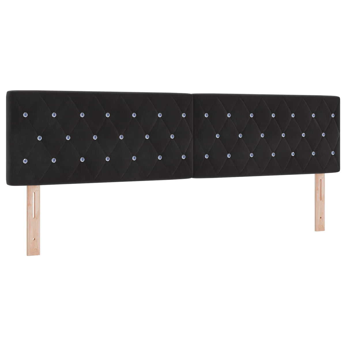 Letto ottomano con materasso con testiera 2 pcs Nero Velluto | homemem39