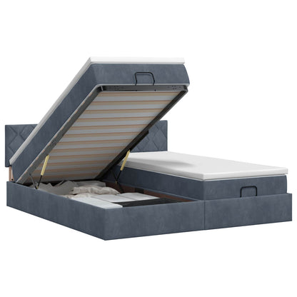 Letto ottomano con materasso 2 pz Grigio Scuro Velluto