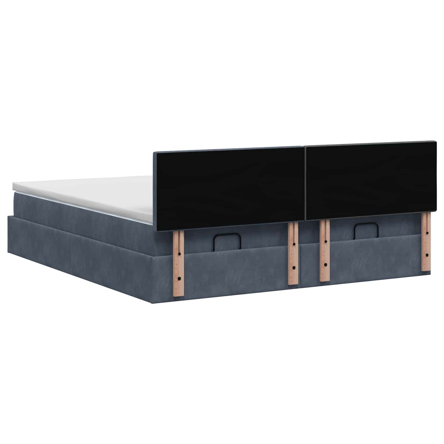 Letto ottomano con materasso 2 pz Grigio Scuro Velluto | homemem39