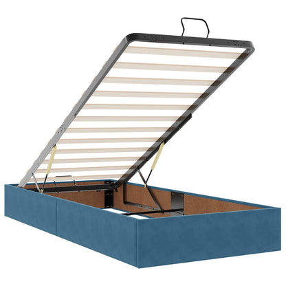 Letto ottomano con materasso 2 pz Blu Scuro Velluto | homemem39