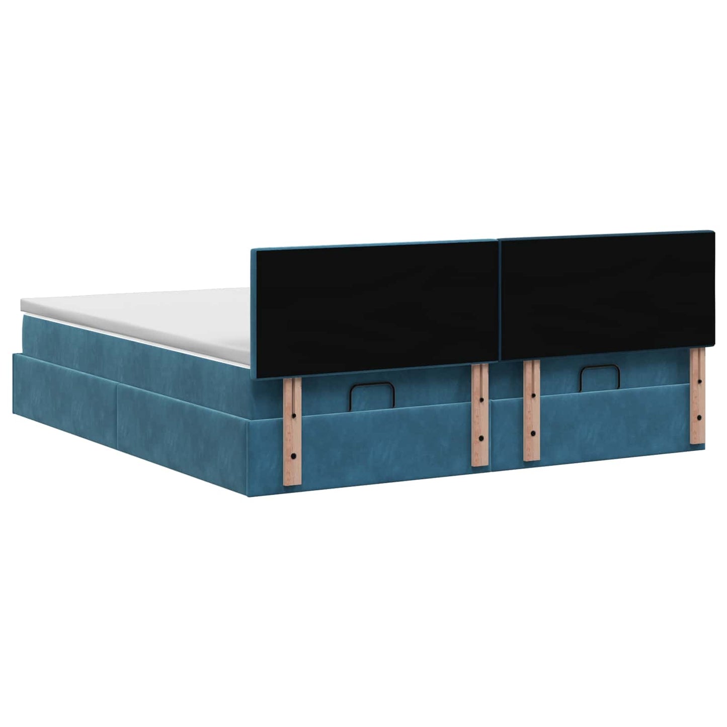 Letto ottomano con materasso 2 pz Blu Scuro Velluto | homemem39