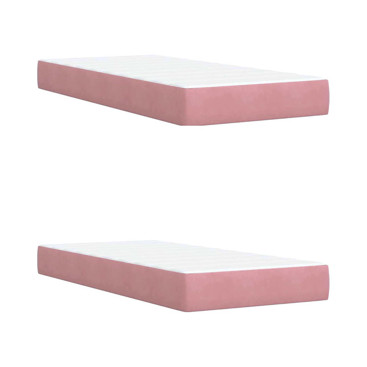 Letto ottomano con materasso con testiera 2 pz Rosa Velluto | homemem39