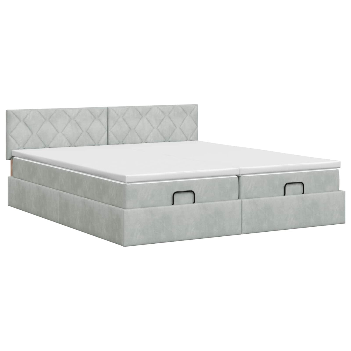 Letto ottomano con materasso 2 pz Grigio Chiaro Velluto | homemem39