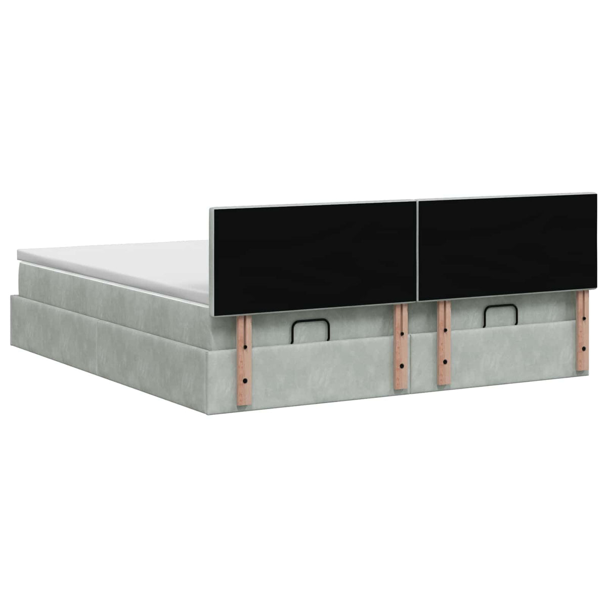 Letto ottomano con materasso 2 pz Grigio Chiaro Velluto | homemem39