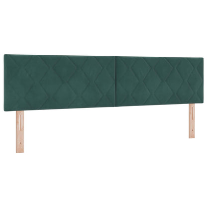 Letto ottomano con materasso 2 pz Verde Scuro Velluto