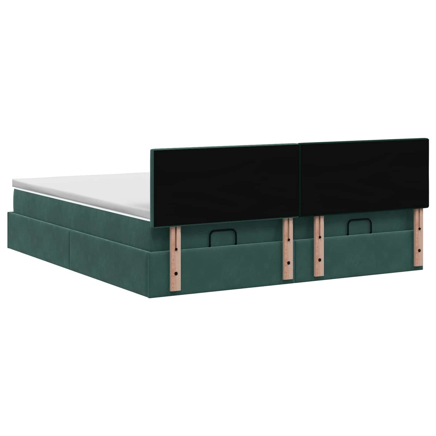 Letto ottomano con materasso 2 pz Verde Scuro Velluto | homemem39