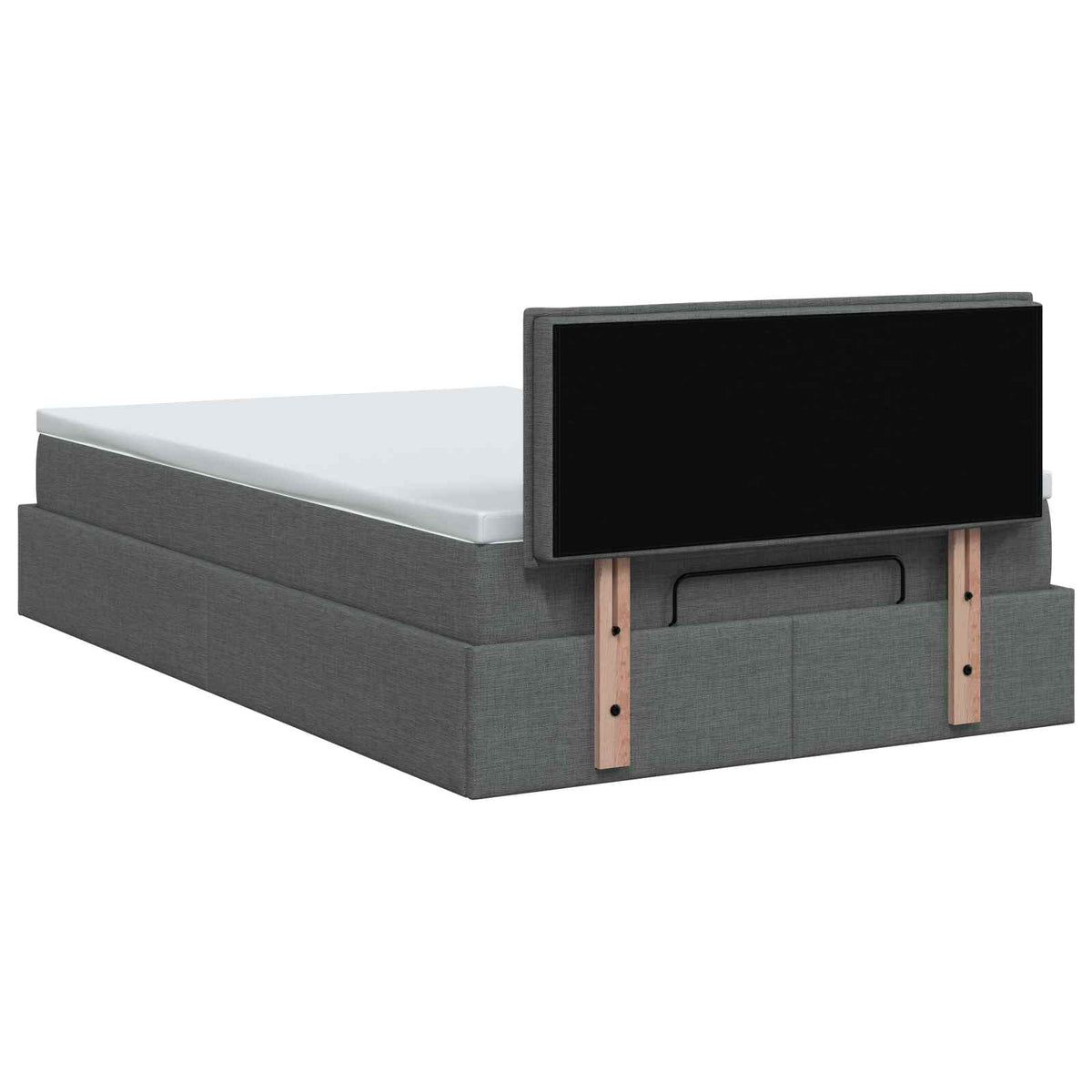 Letto Ottomano con Materasso e LED Grigio Scuro 120 x 190 cm | homemem39