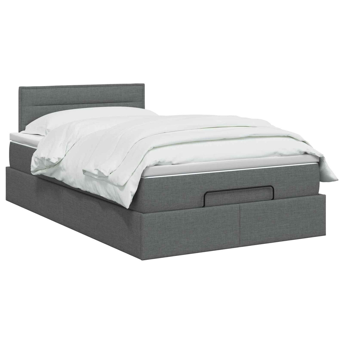 Letto Ottomano con Materasso e LED Grigio Scuro 120 x 190 cm | homemem39
