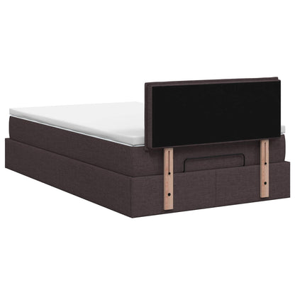 Letto Ottomano con Materasso e LED Marrone Scuro 120 x 200 cm