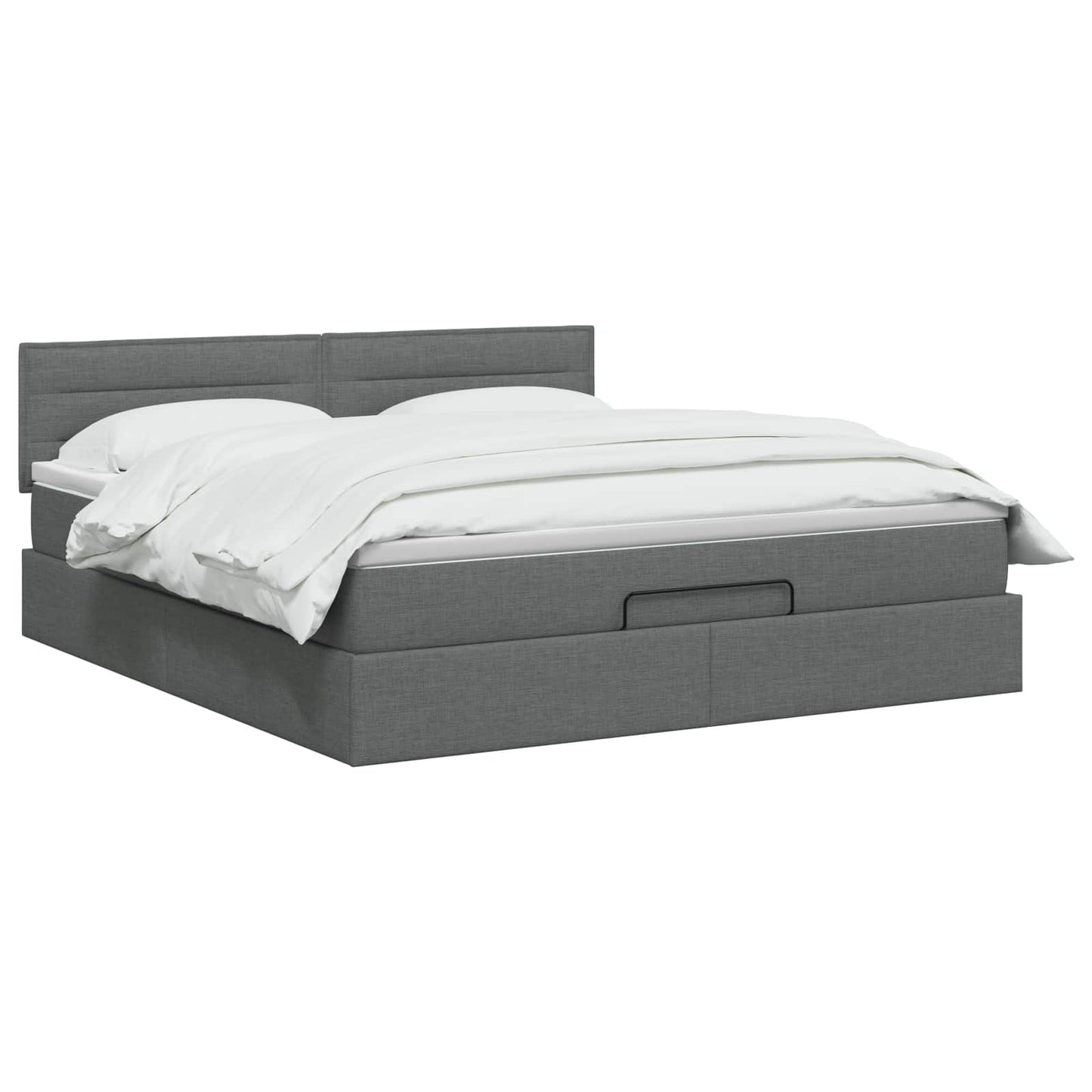 Letto Ottomano con Materasso e LED Grigio Scuro 140 x 190 cm