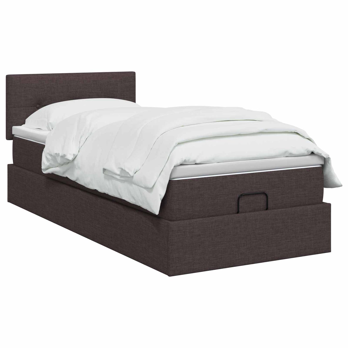 Letto Ottomano con Materasso e LED Marrone Scuro 80 x 200 cm