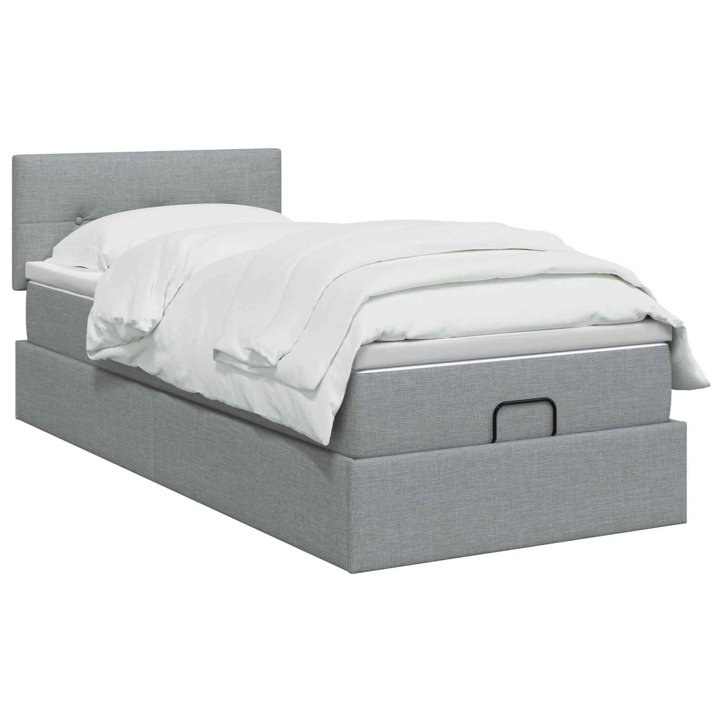 Letto Ottomano con Materasso e LED Grigio Chiaro 90 x 190 cm