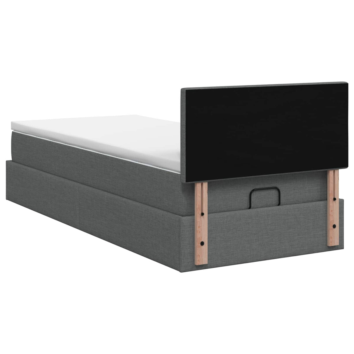 Letto Ottomano con Materasso e LED Grigio Scuro 90 x 190 cm | homemem39