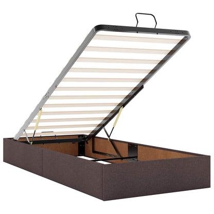 Letto Ottomano con Materasso e LED Marrone Scuro 90 x 200 cm