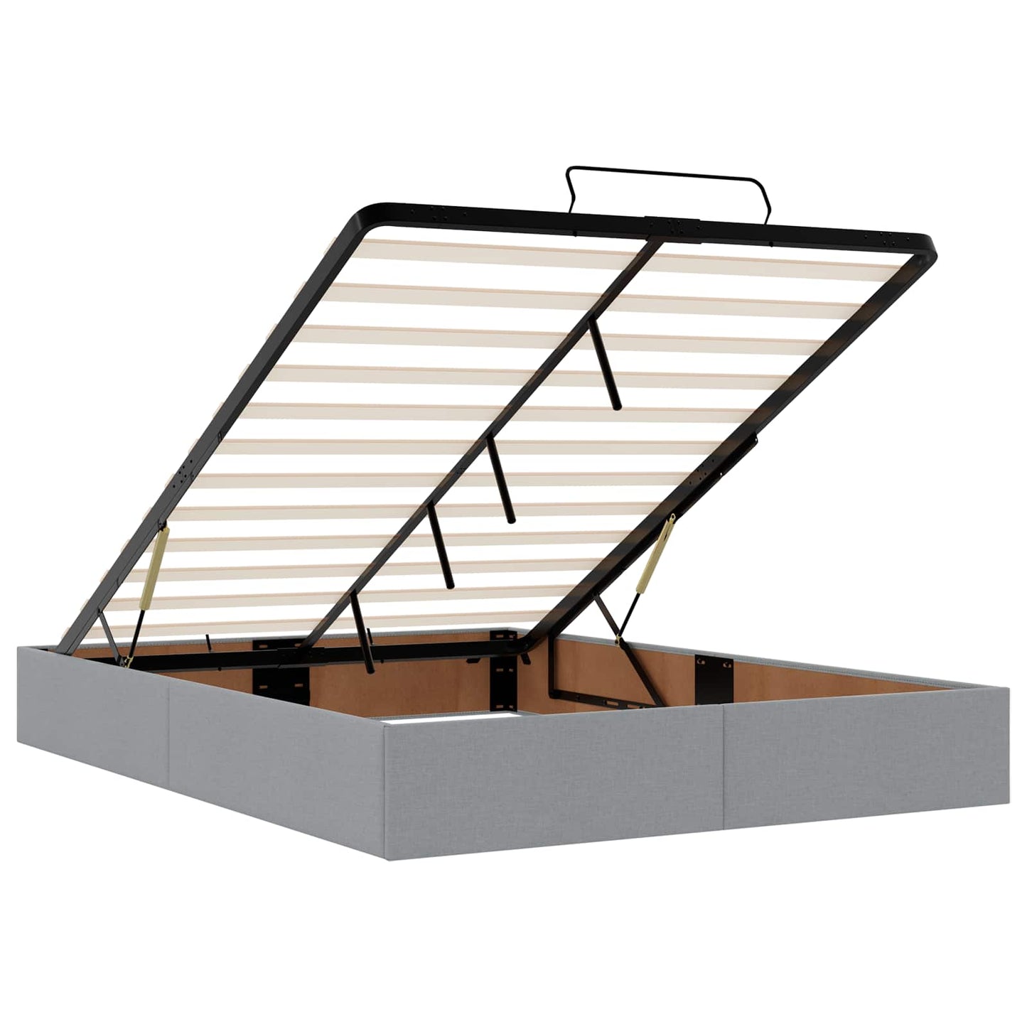 Letto Ottomano con Materasso e LED Grigio Chiaro 140 x 190 cm
